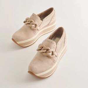 DV by Dolce Vita Cream and Tan Flats with Bow Detail